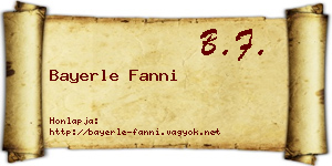 Bayerle Fanni névjegykártya