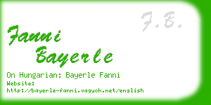 fanni bayerle business card